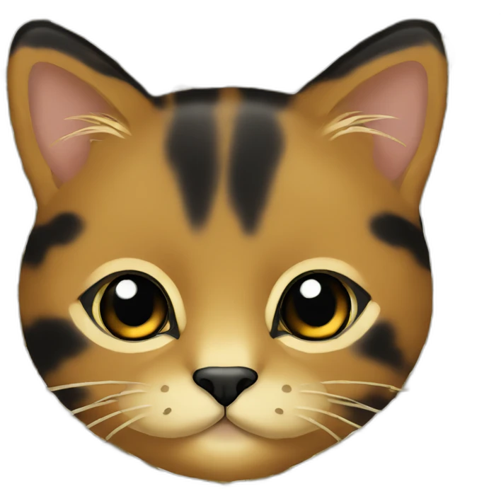 Mostly black and some gold tortoiseshell cat with black chin emoji