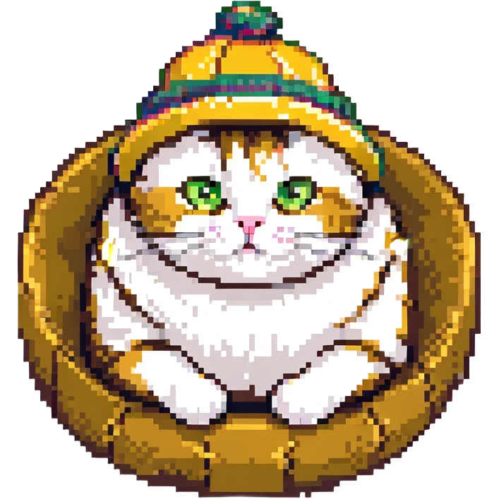 cat curled up within a hat emoji