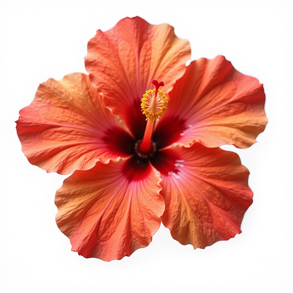 hibiscus flower, vibrant, realistic, detailed, on white background emoji