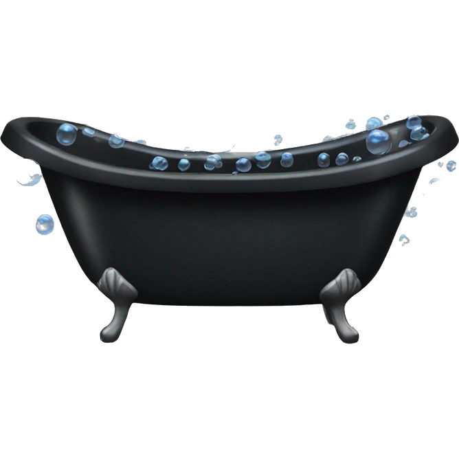 Black bathtub with bubbles  emoji