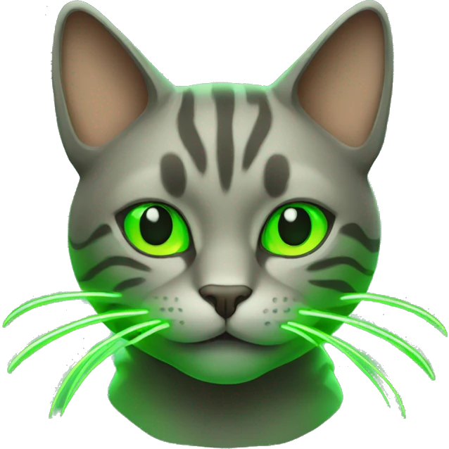 Cat with green neon  emoji