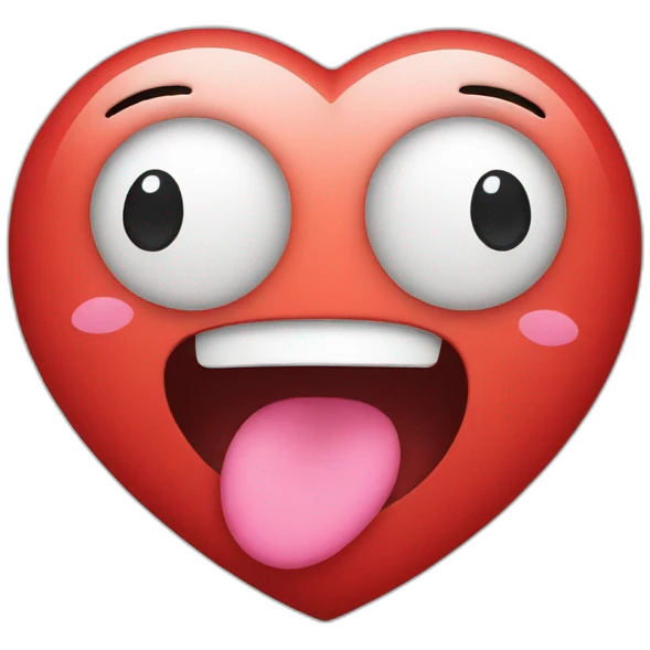 Heart with wink and kiss face emoji