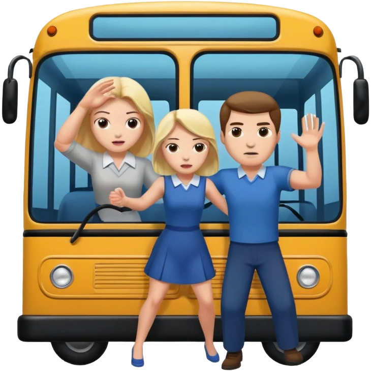 A man throwing one woman into a bus  emoji
