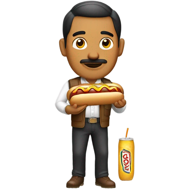 Mexican man eating hot dog emoji