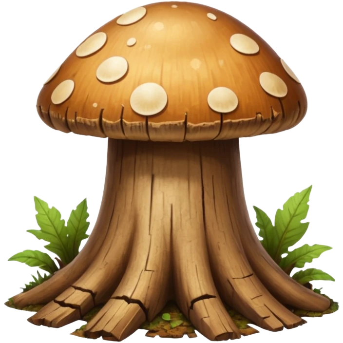 mushroom growing out of a tree stump emoji