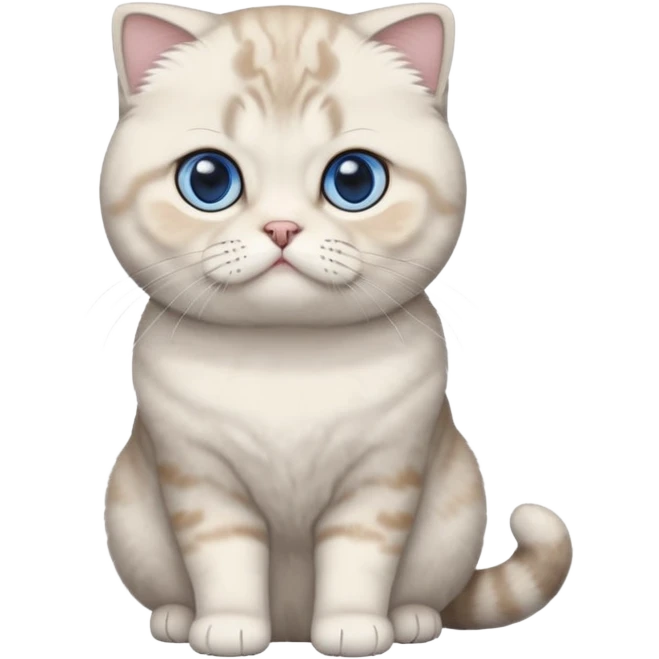 full body of scotish fold cat, front view emoji