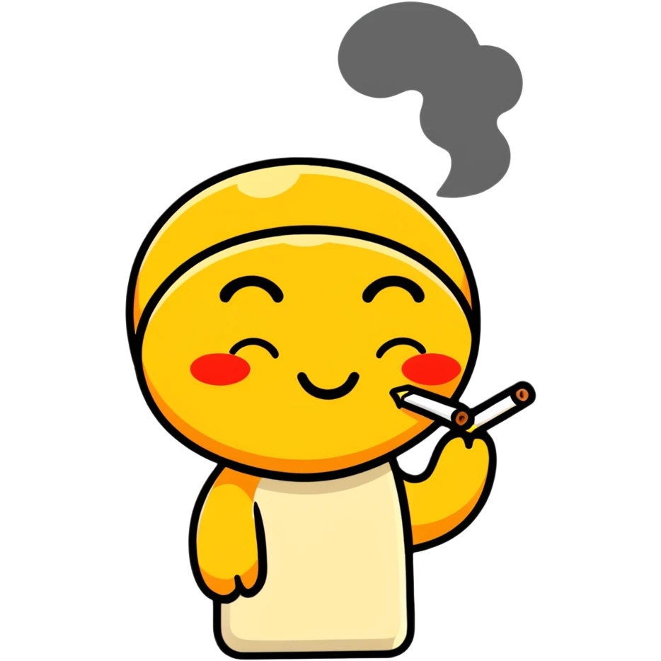 Emoji with cigarette in mouth emoji