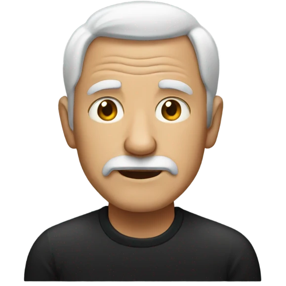 old man in black shirt emoji