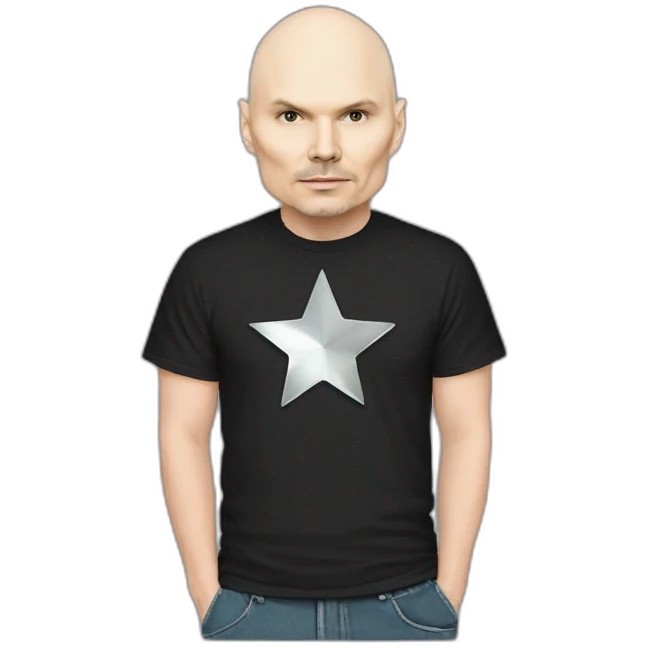 Billy corgan with a silver star on his t-shirt emoji