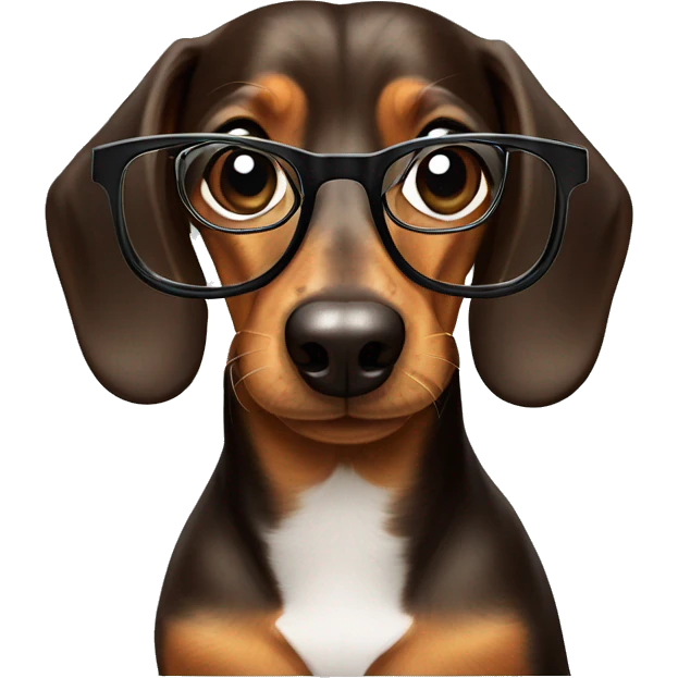 Daschund with glasses emoji