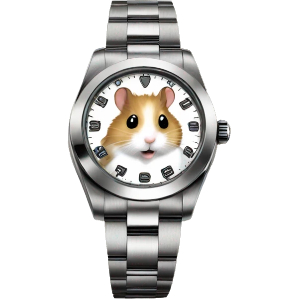 hamster shows what time it is on his rolex watch emoji