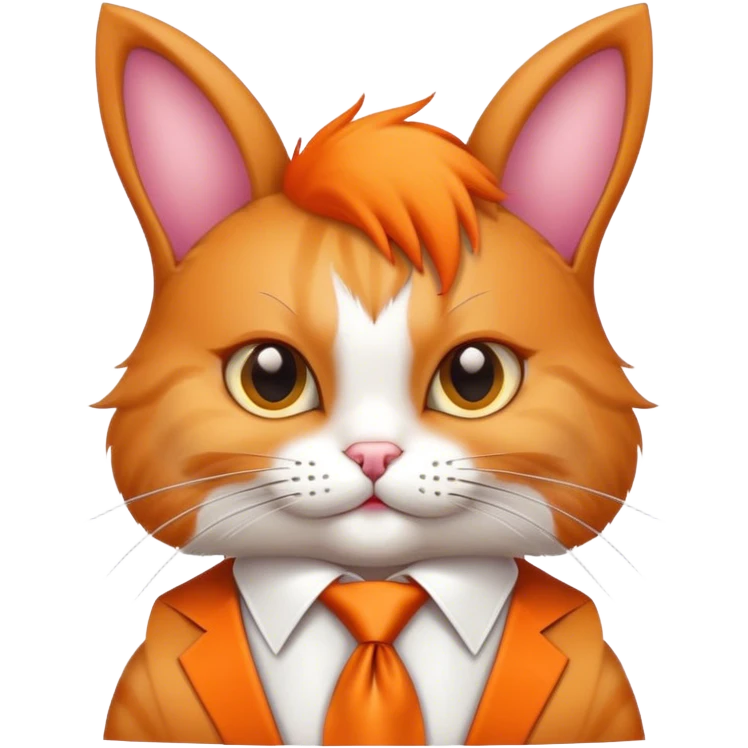 cat wearing a necktie and playboy bunny ears emoji