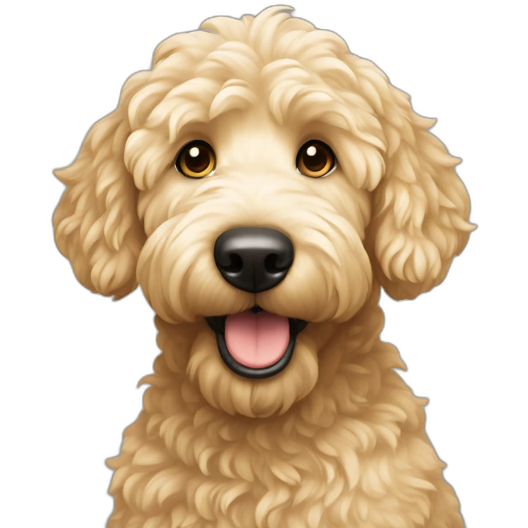 Golden doodle (cream colored) with more of a waving coat emoji