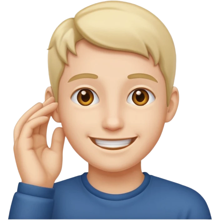 non sento (vantandoti) dito dietro orecchio emoji