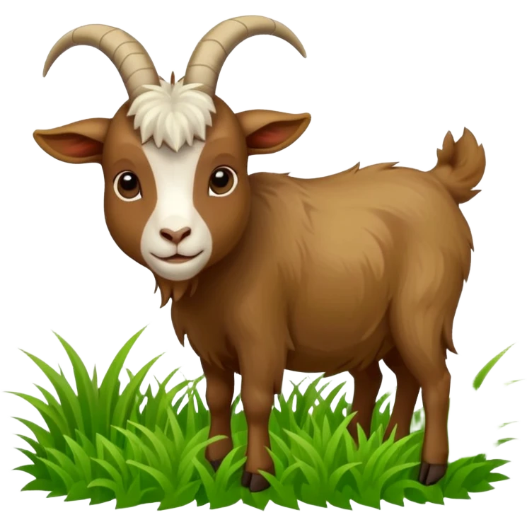 goat in the process of munching grass emoji