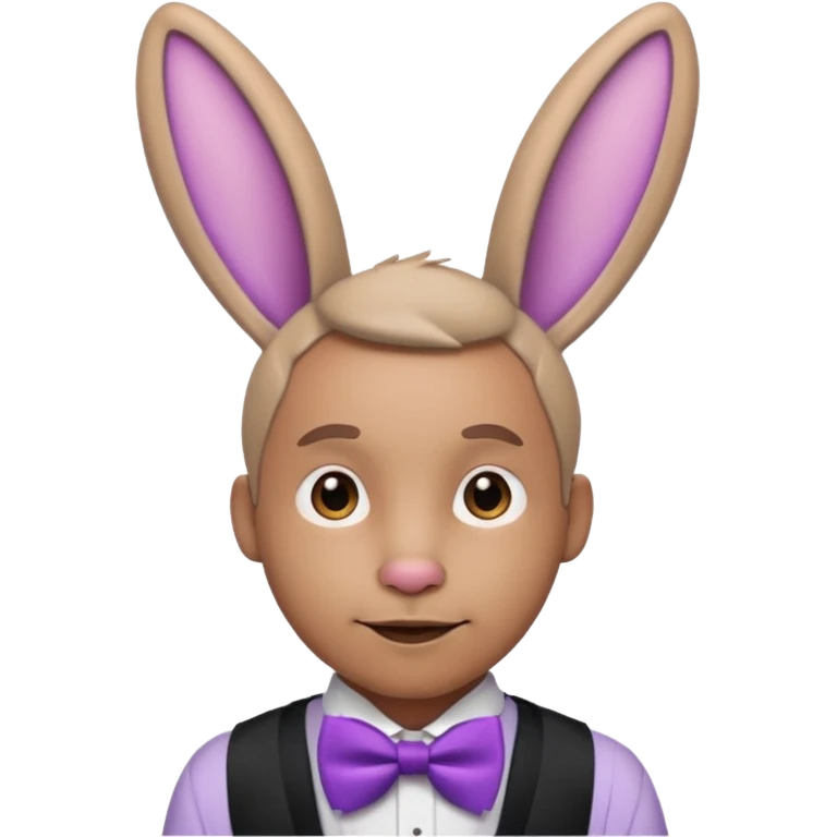 Rabbit ears and purple bowtie wearring man emoji