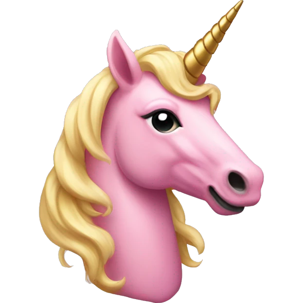 Pink and gold Unicorn emoji