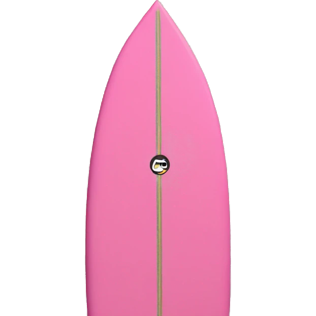 Surfer girl on pink longboard in the ocean  emoji