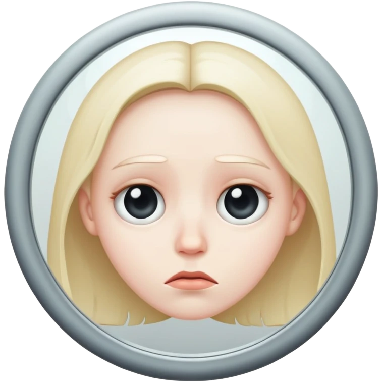 very Sad face in mirror emoji