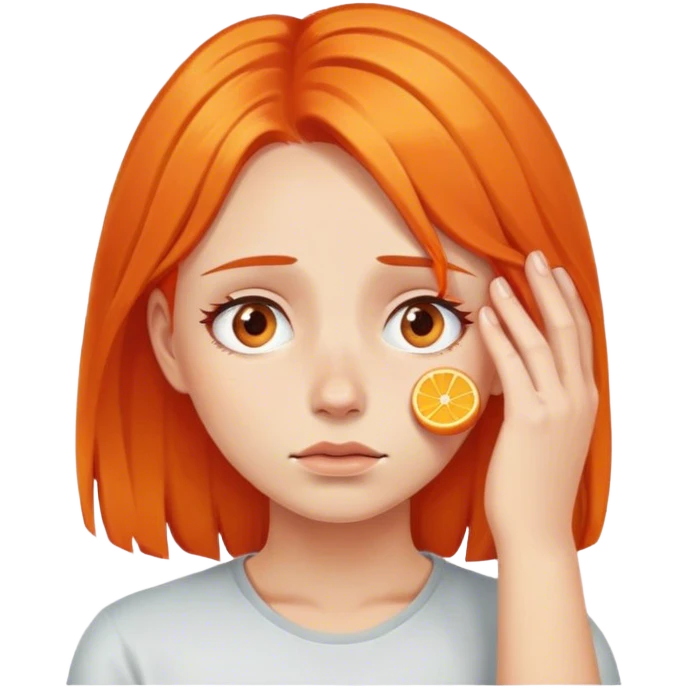 Girl with orange hair face-palm emoji