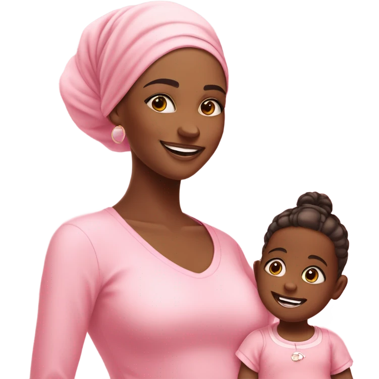 Baby girl and mom pink aesthetic emoji