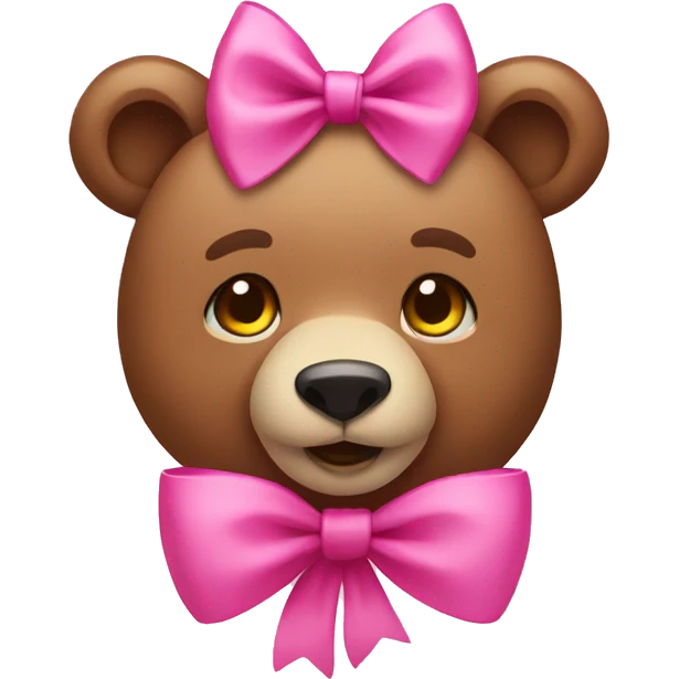 bear with pink bow emoji