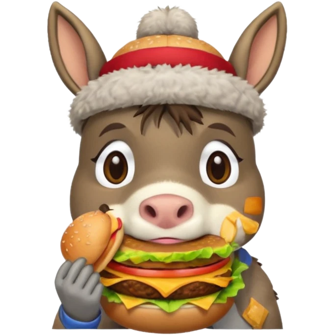 shit donkey cat eating hamburgers emoji