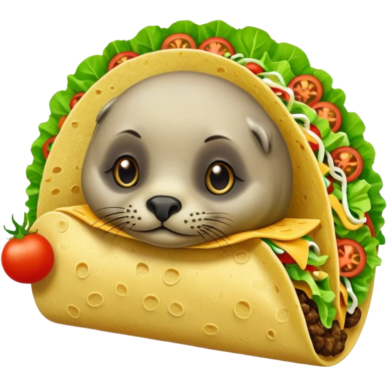 a seal as a taco  emoji