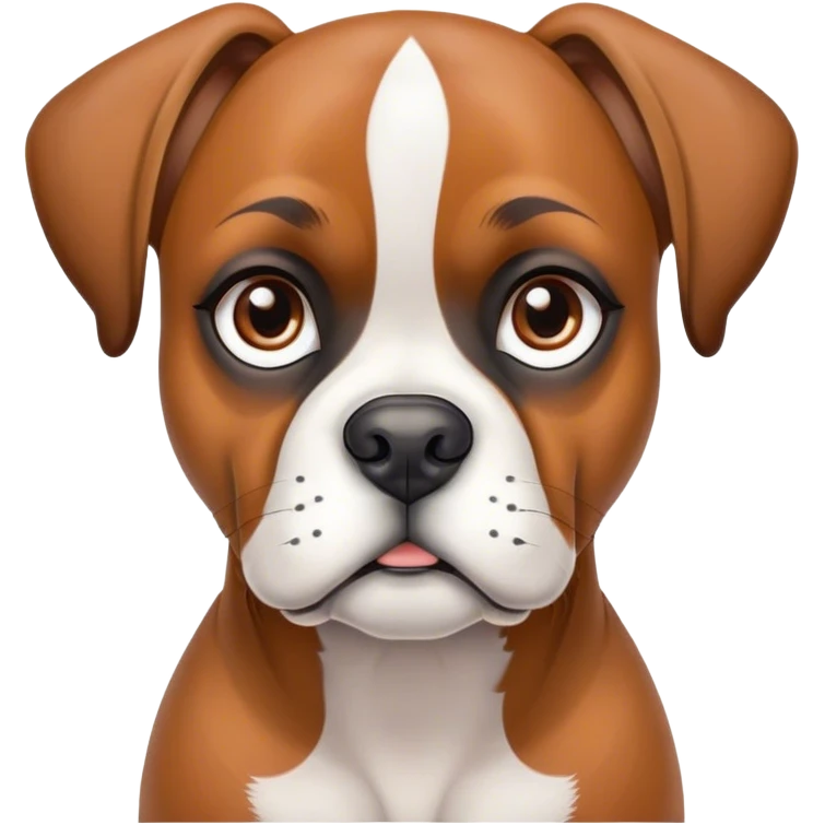 Cinematic Noble Fawn Boxer dog Portrait Emoji, Poised and regal, with a strong, muscular build and a sleek, well-groomed fawn Fur accented by a white muzzle and chest, deep-set soulful brown eyes, Simplified yet sharp and sophisticated features, highly detailed, glowing with a soft, dignified glow, high shine, intelligent and loyal, stylized with an air of strength, focused and attentive, soft glowing outline, capturing the essence of a watchful and confident guardian, so majestic it feels as though it could step out of the screen with effortless authority! emoji