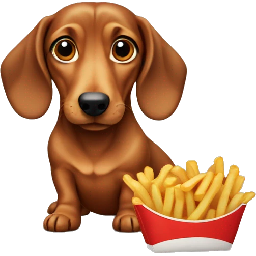 daschund with french fries emoji