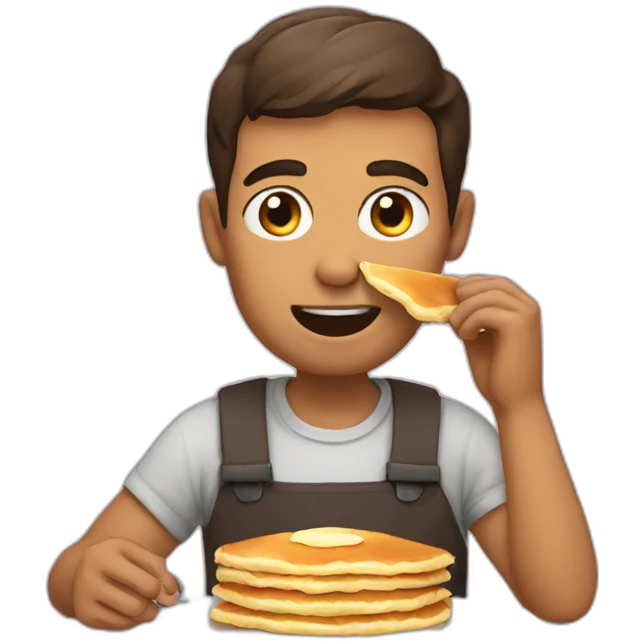 man eat pancake emoji