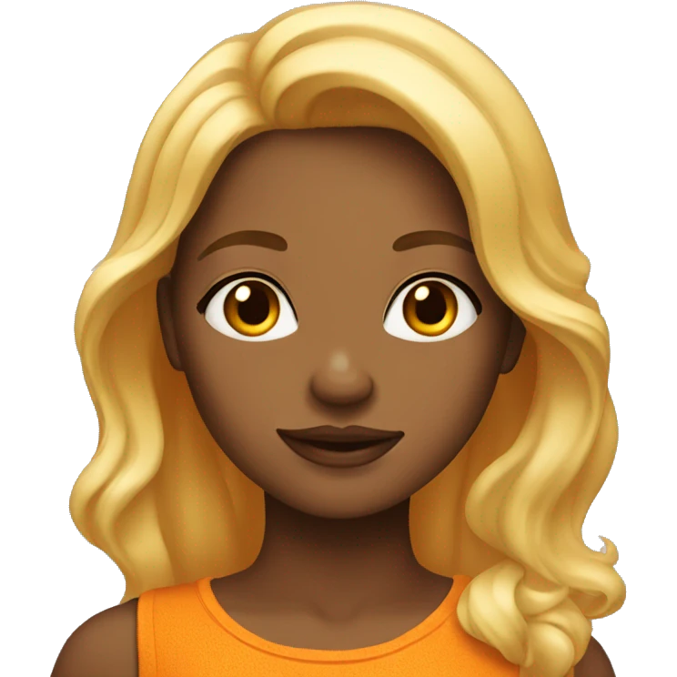 Orange skin girl with honey blonde hair  emoji