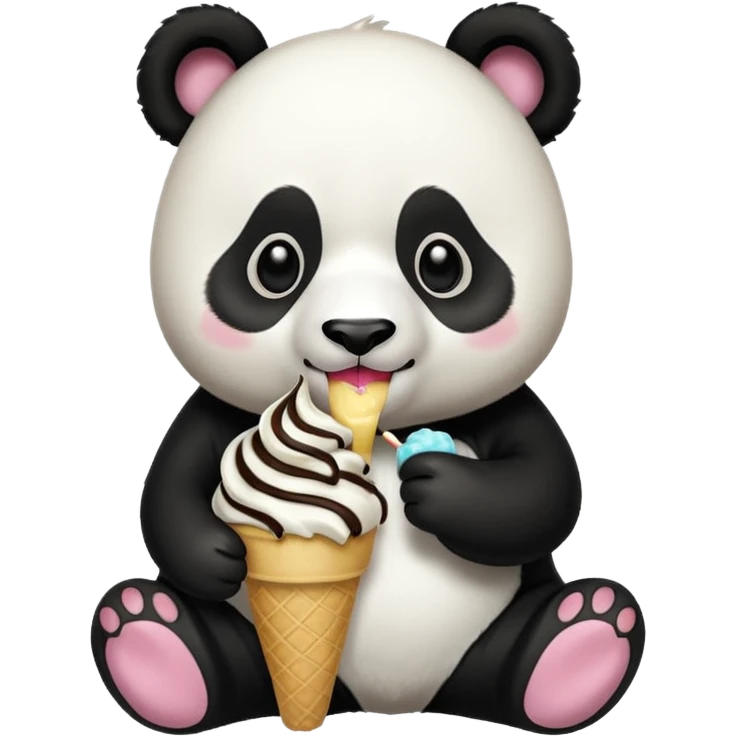 Panda eating ice cream emoji