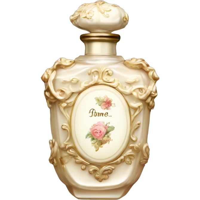 Vintage rococo perfume pale white emoji