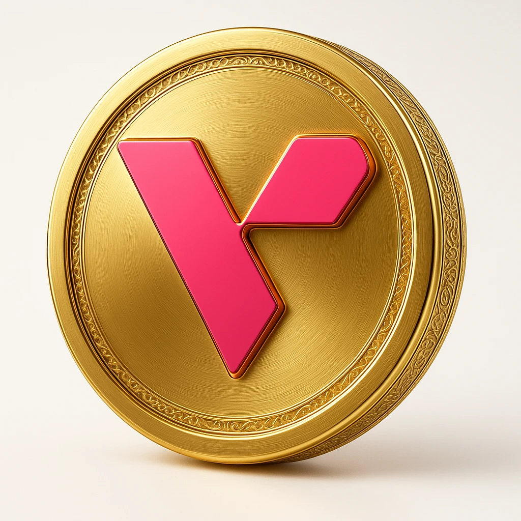 Add a subtle engraved pattern around the edge of the gold token, keep the logo and style the same. emoji