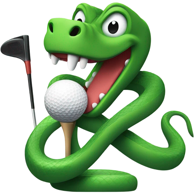 Snake playing golf emoji