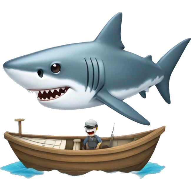 shark with boat emoji