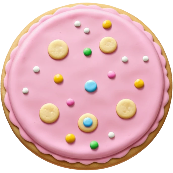 Soft pink frosted sugar cookie emoji