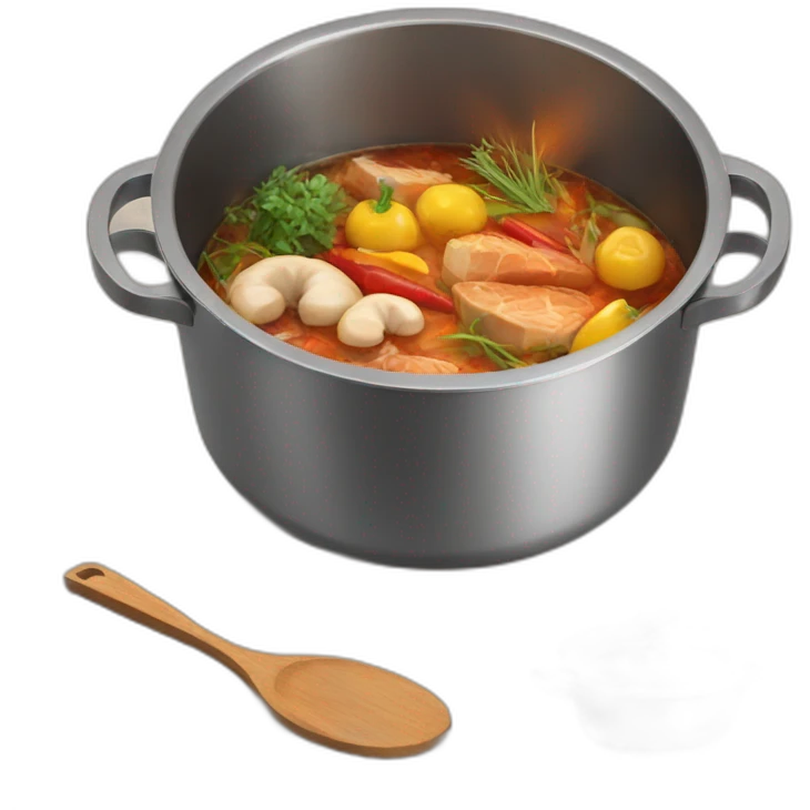 cooking various things in a pot emoji