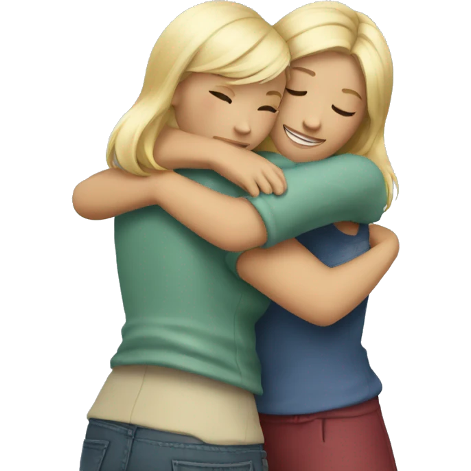 Hug two girlfriends emoji