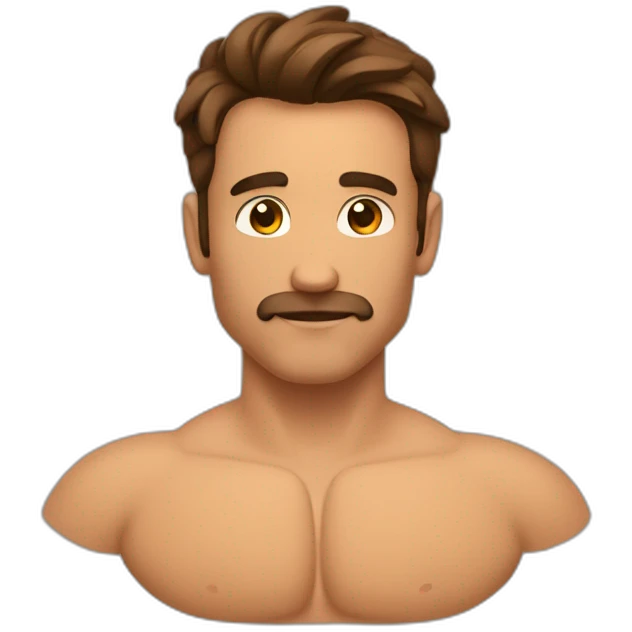 Beau gosse musclé brun emoji