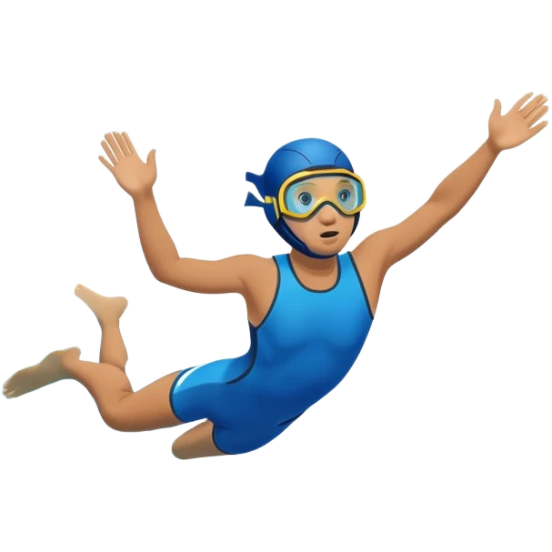 determined pool diver dives into a pool of confidence blue water underneath water  emoji
