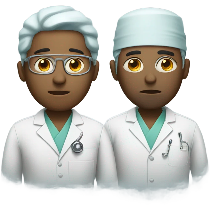 Two surgeons sad in OR emoji