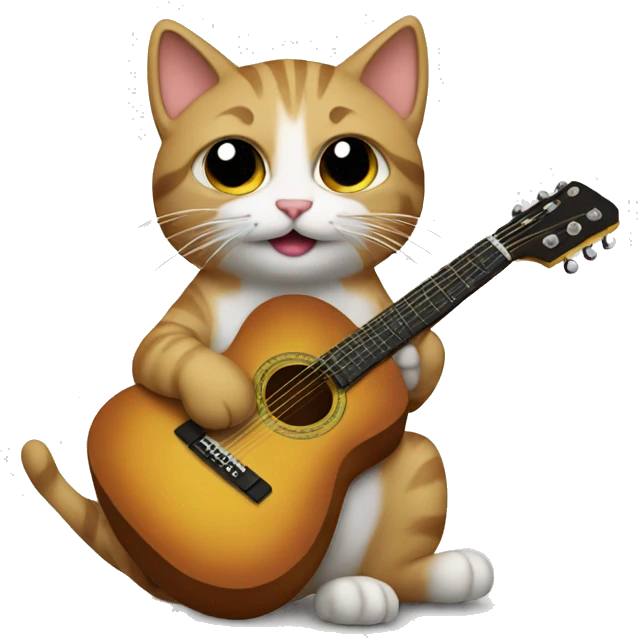 cat with guitar emoji