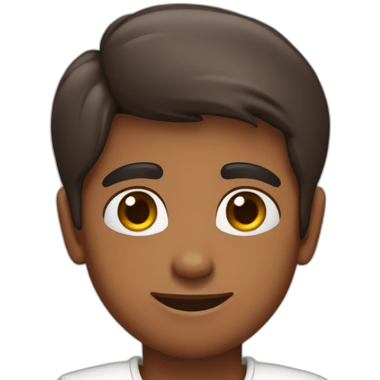 indian boy in a white shirt with love heart eyes emoji
