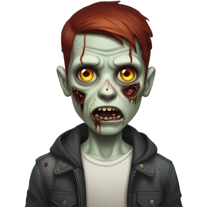 Zombie boy with dark red hair emoji