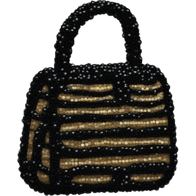 fancy black beaded baguette bag emoji