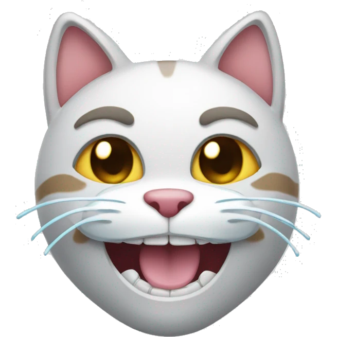 Cat with tooth brush  emoji
