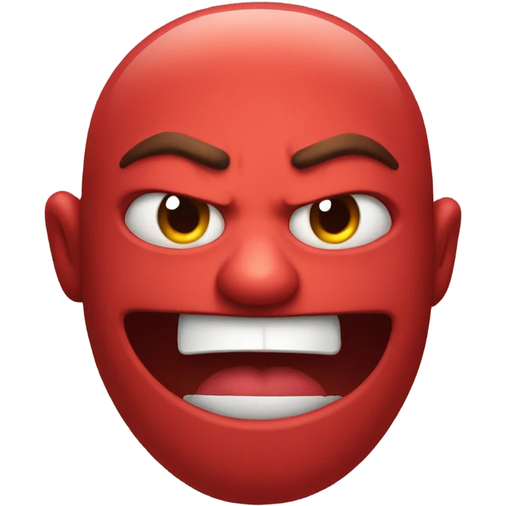 Angry red smile with steam clouds  emoji