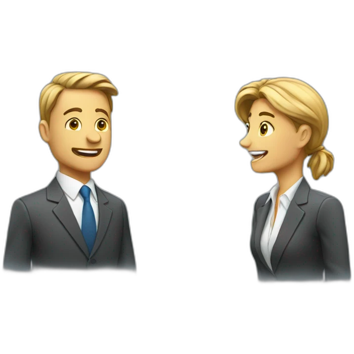 Businessman and Businesswoman talking to each other emoji